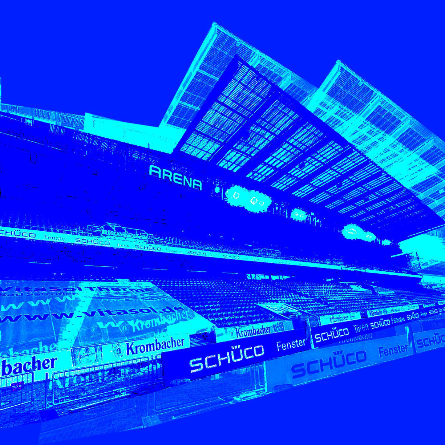 Acrylglasbild - Schüco Arena Blau