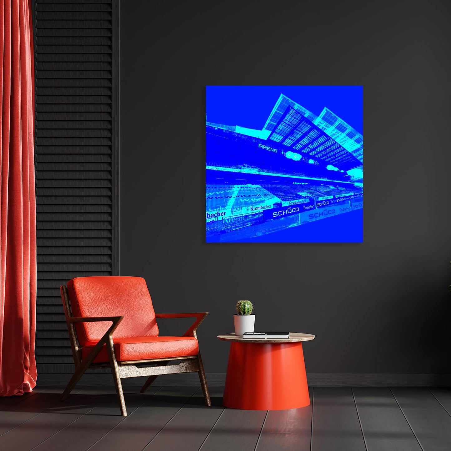 Acrylglasbild - Schüco Arena Blau