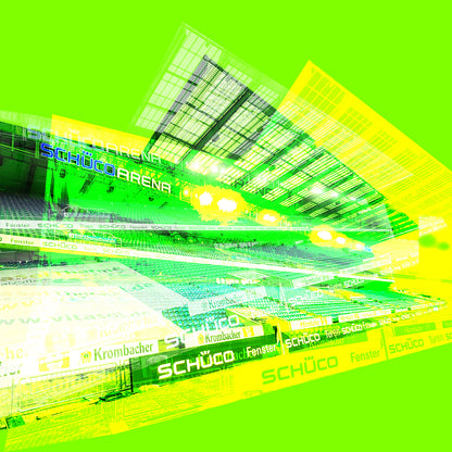 Acrylglasbild - Schüco Arena Grün
