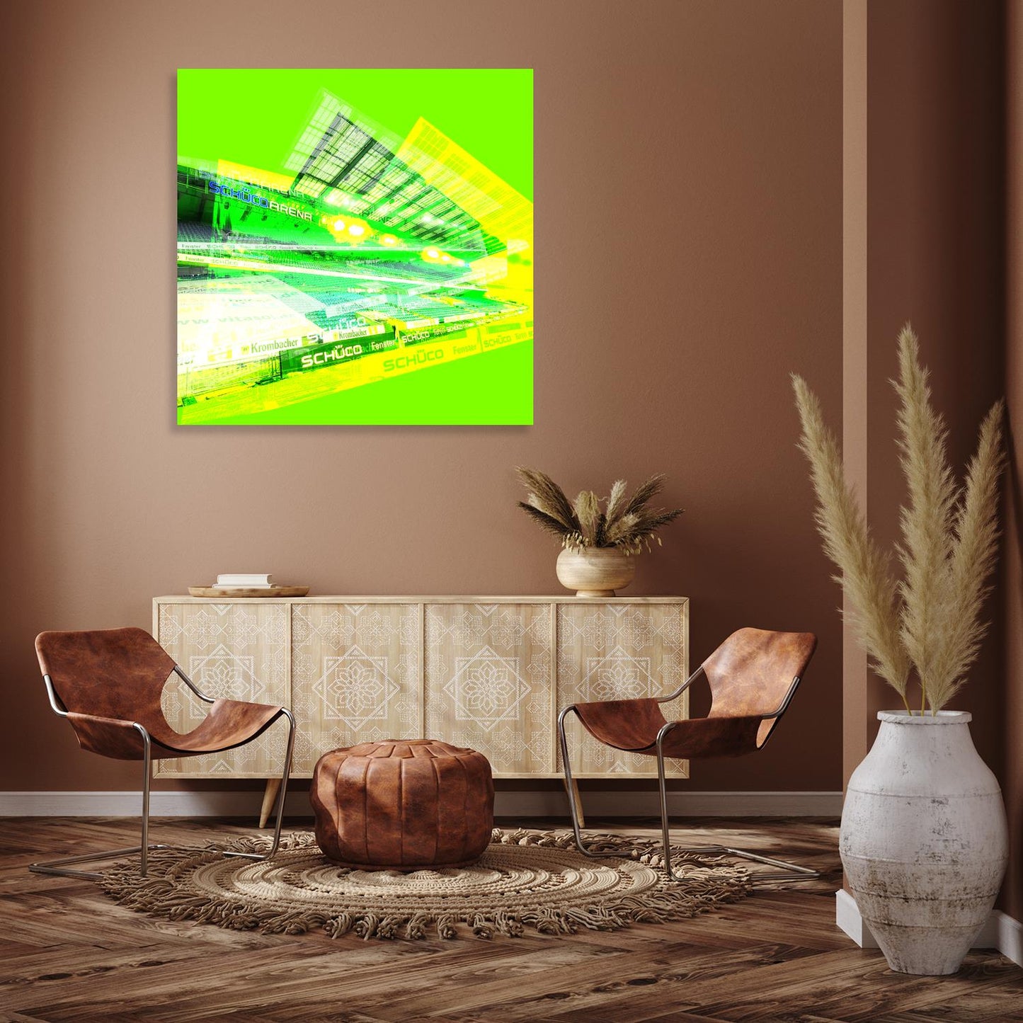 Acrylglasbild - Schüco Arena Grün