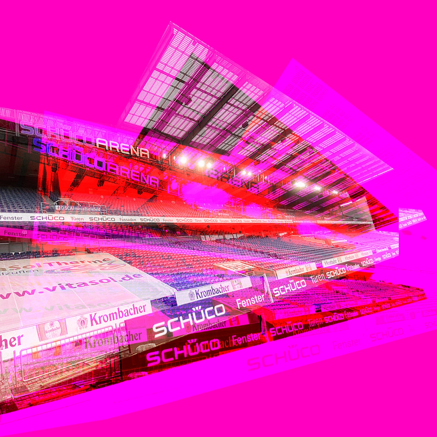 Acrylglasbild - Schüco Arena Pink