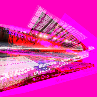 Acrylglasbild - Schüco Arena Pink