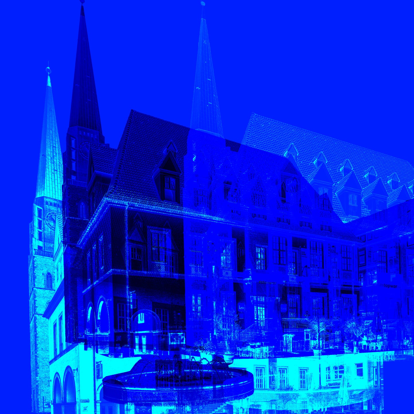 Acrylglasbild - Alter Markt Blau