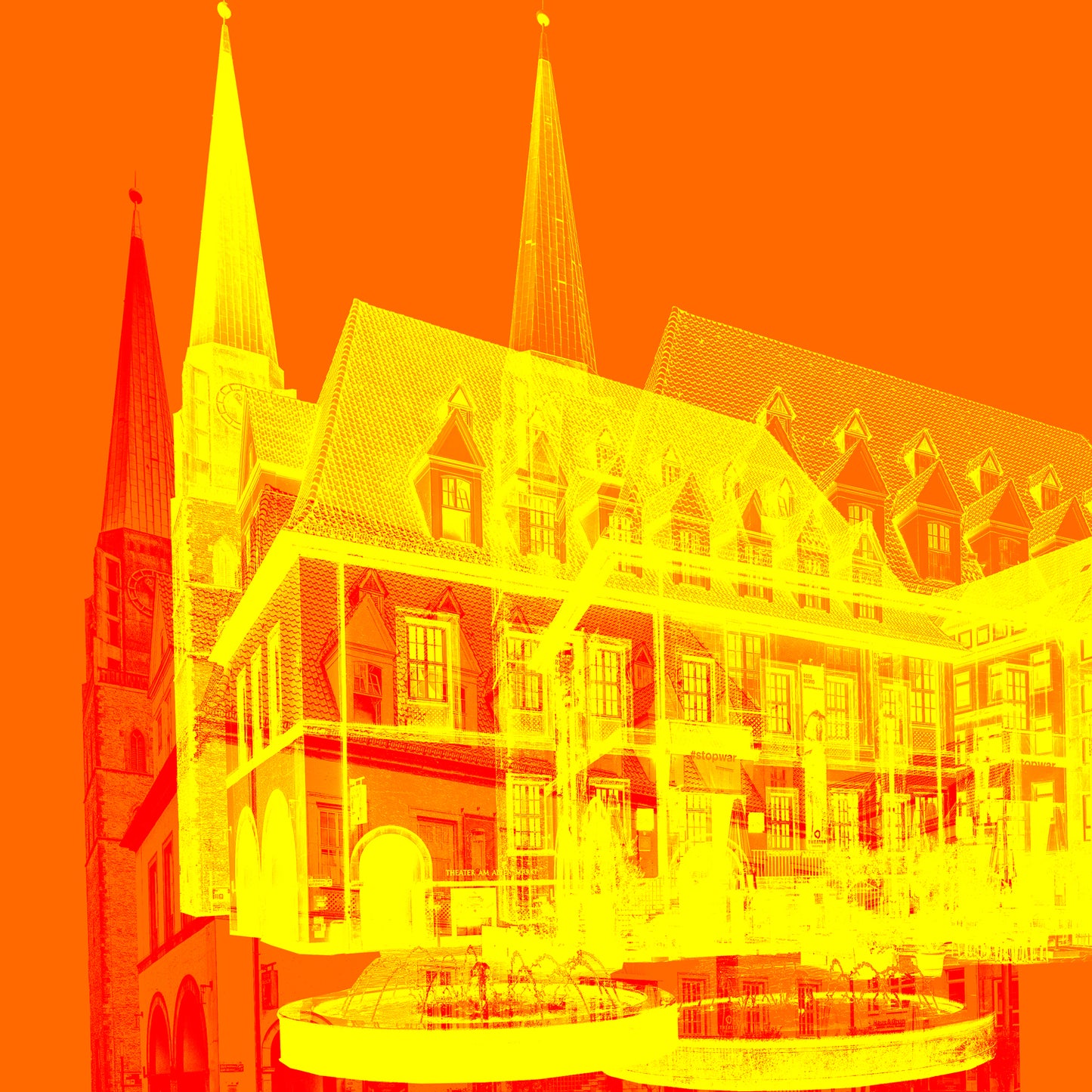 Acrylglasbild - Alter Markt Orange