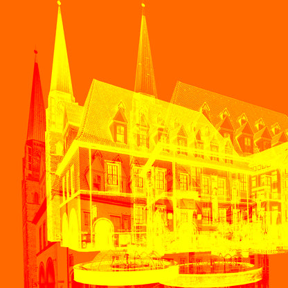 Acrylglasbild - Alter Markt Orange