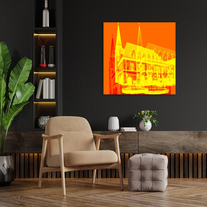 Acrylglasbild - Alter Markt Orange