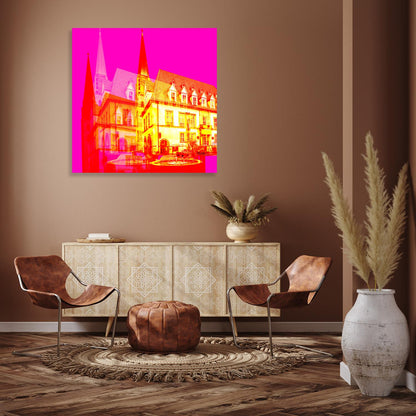Acrylglasbild - Alter Markt Pink