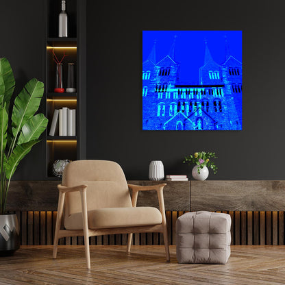 Acrylglasbild - Höxter Abtei Corvey Blau