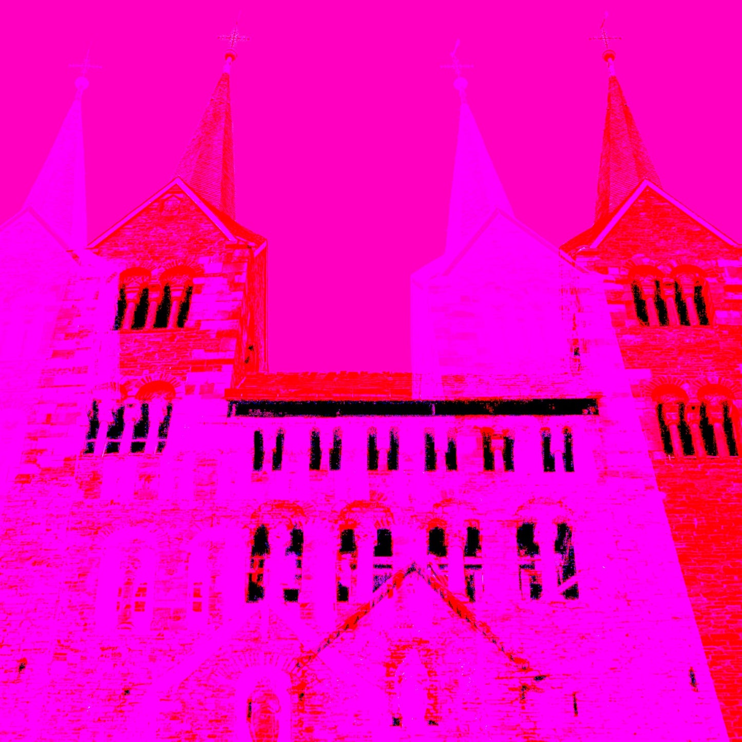 Acrylglasbild - Höxter Abtei Corvey Pink