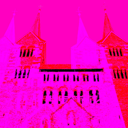 Acrylglasbild - Höxter Abtei Corvey Pink