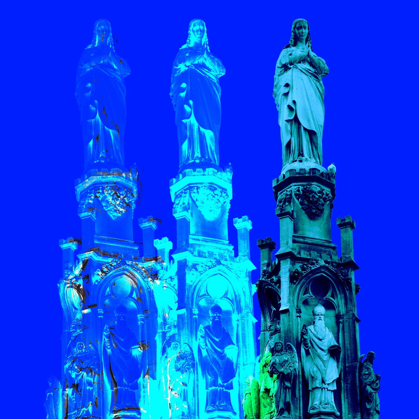 Acrylglasbild - Paderborn Mariensäule Blau