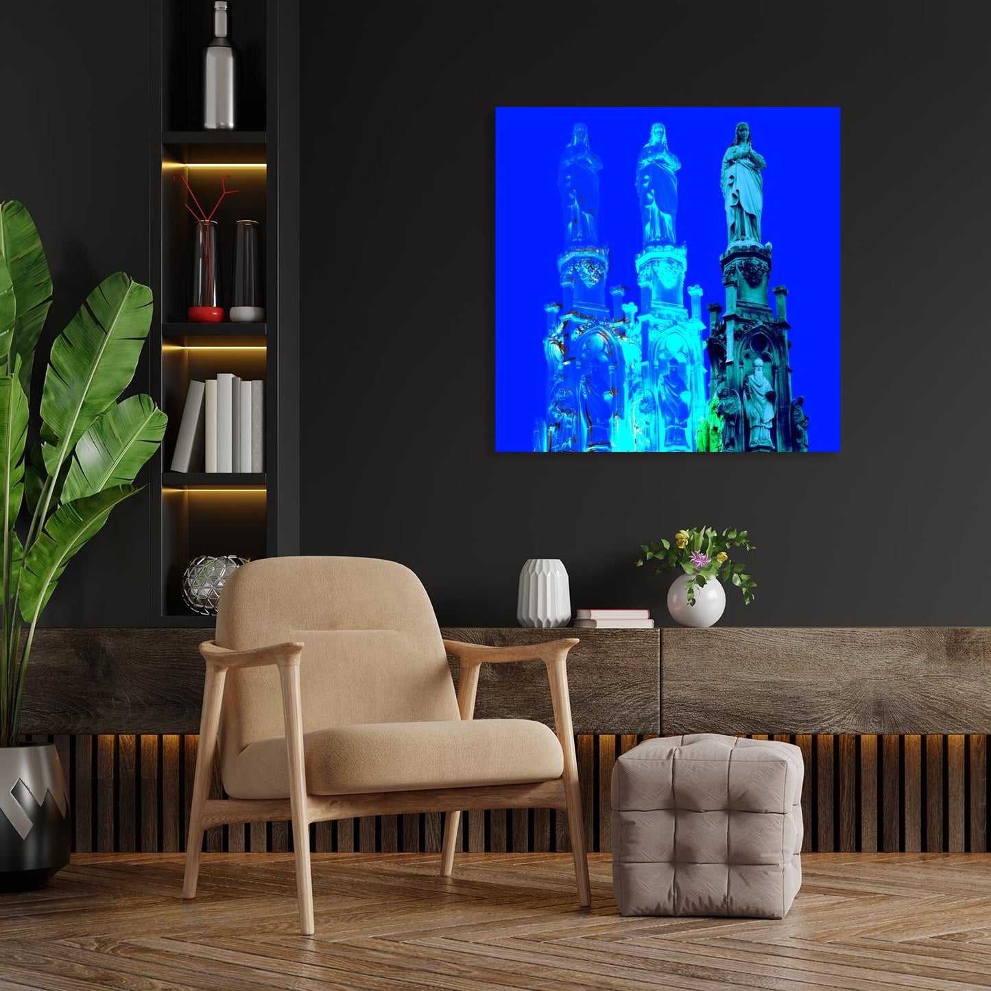 Acrylglasbild - Paderborn Mariensäule Blau