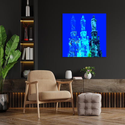 Acrylglasbild - Paderborn Mariensäule Blau