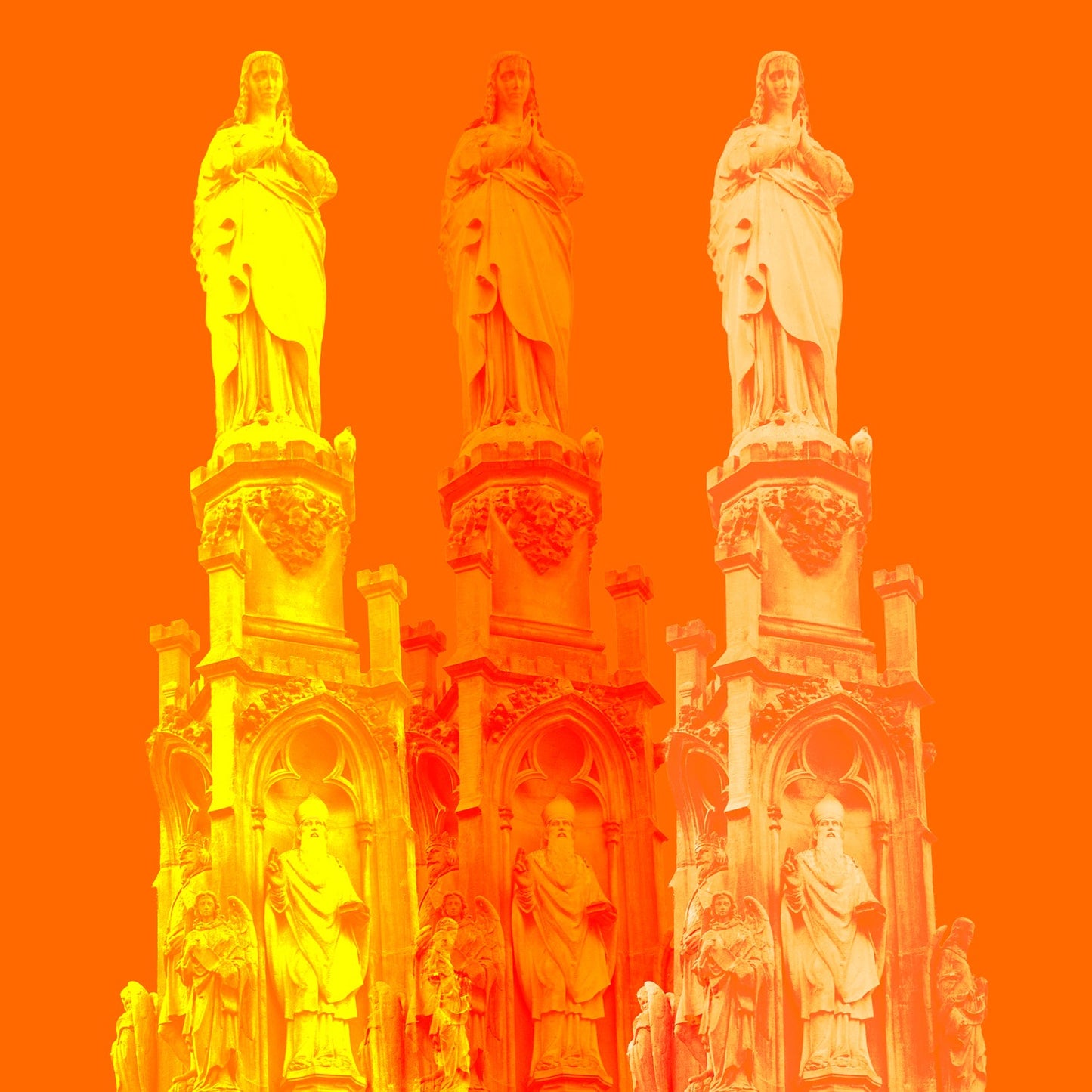 Acrylglasbild - Paderborn Mariensäule Orange