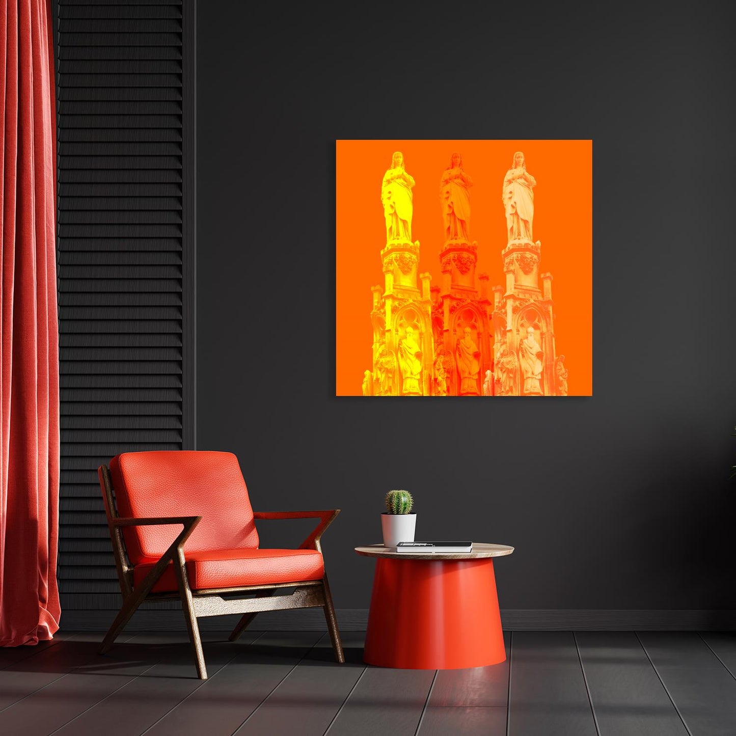 Acrylglasbild - Paderborn Mariensäule Orange