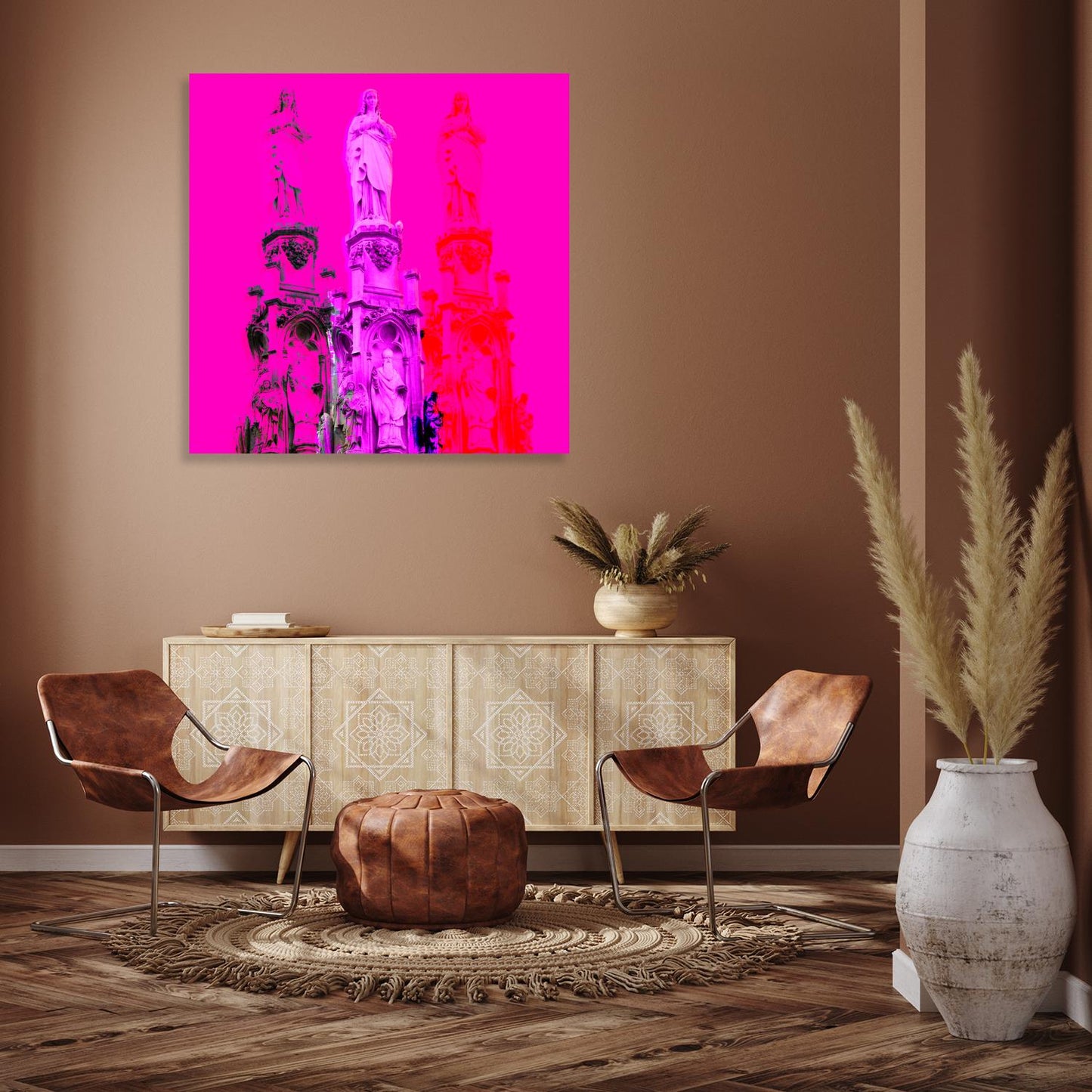 Acrylic glass picture - Paderborn Marian Column Pink