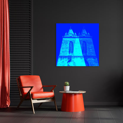 Acrylglasbild - Herford Petri Kirche Blau