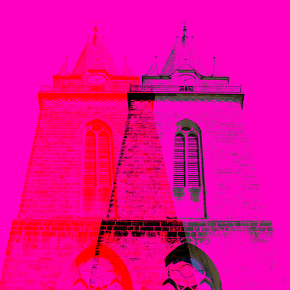 Acrylglasbild - Herford Petri Kirche Pink