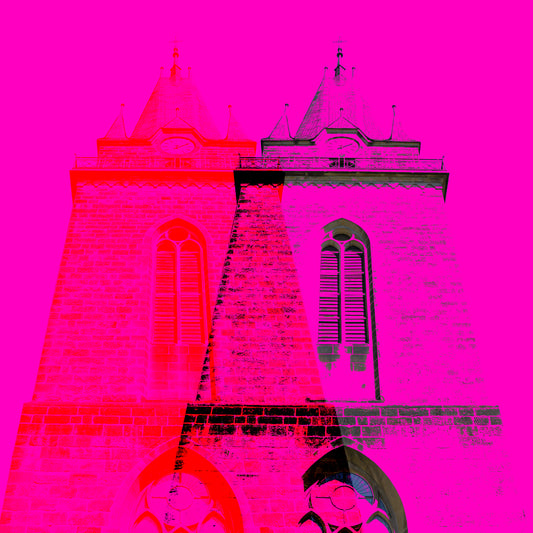 Acrylglasbild - Herford Petri Kirche Pink