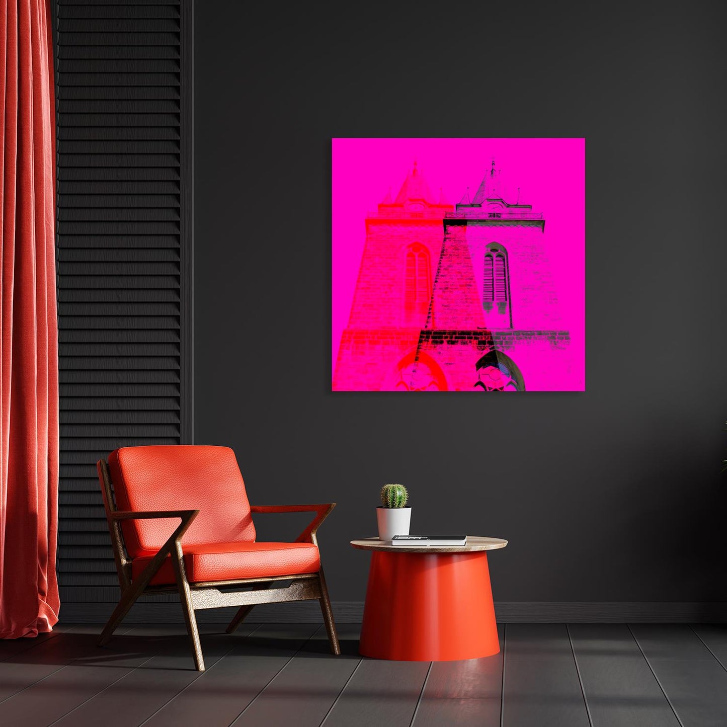 Acrylglasbild - Herford Petri Kirche Pink