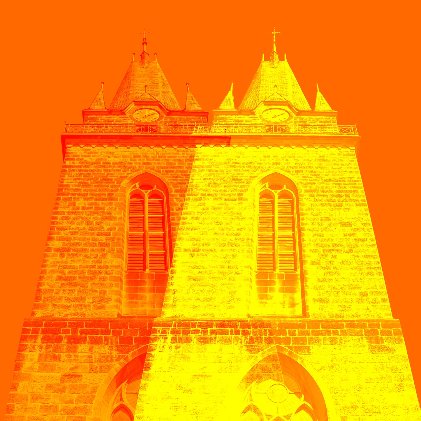 Acrylglasbild - Herford Petri Kirche Orange