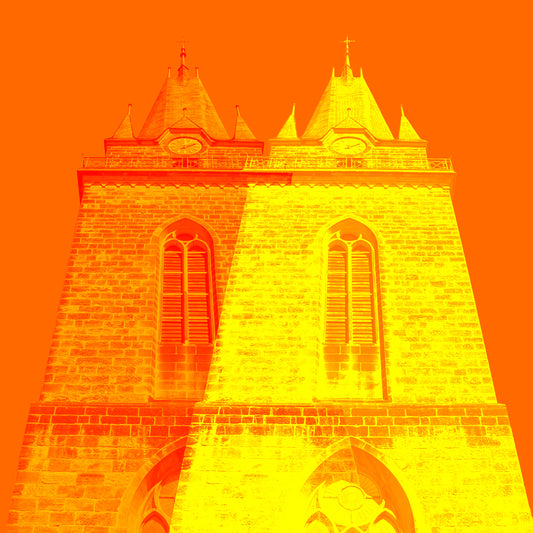 Acrylglasbild - Herford Petri Kirche Orange