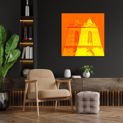 Acrylglasbild - Herford Petri Kirche Orange