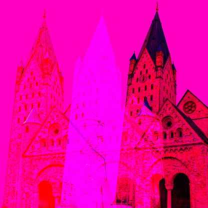 Acrylglasbild - Paderborn Dom Pink