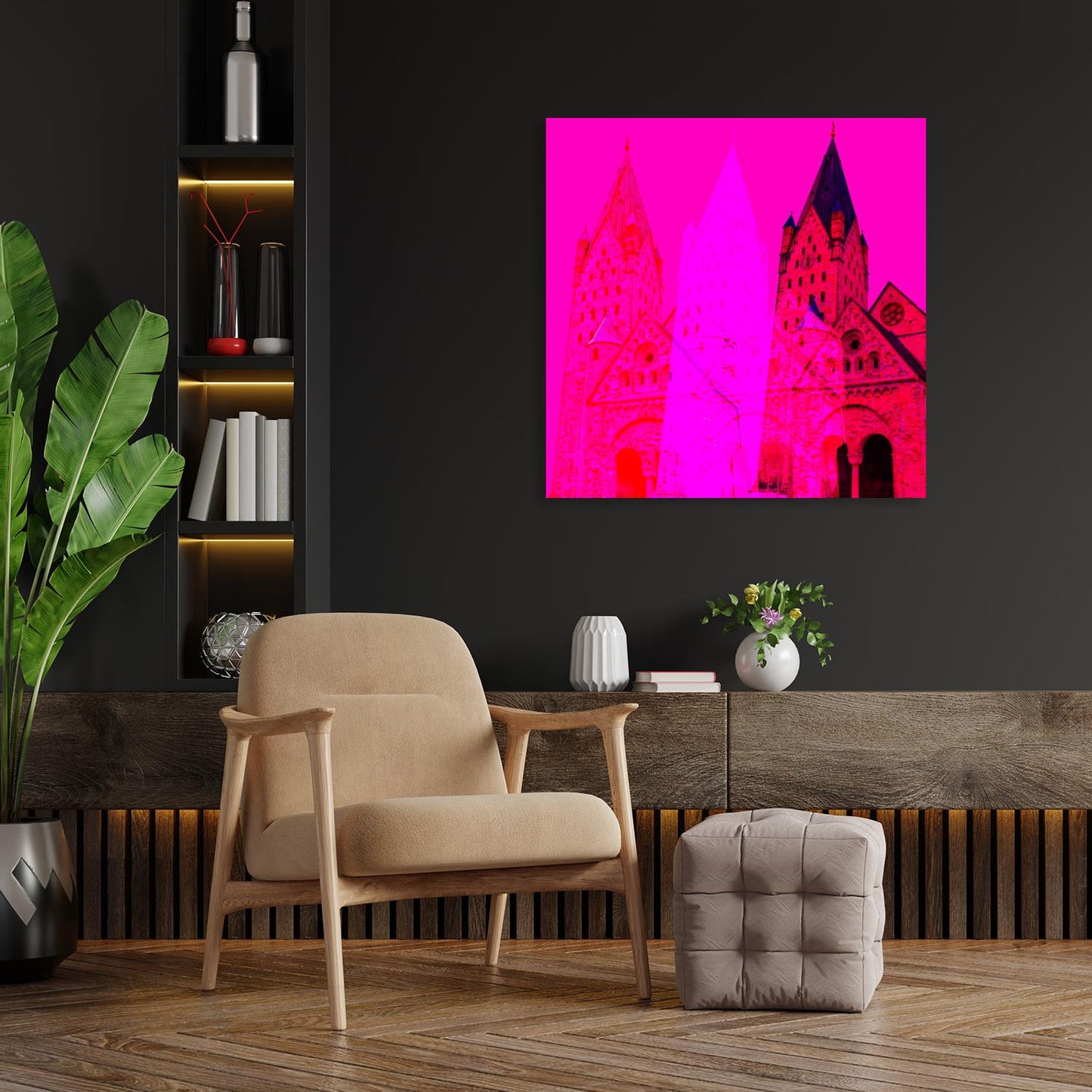 Acrylglasbild - Paderborn Dom Pink