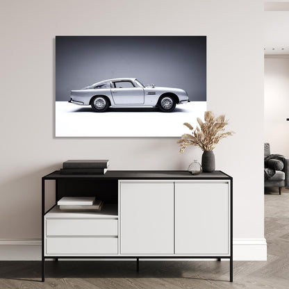 Aluminum picture - Silver vintage car