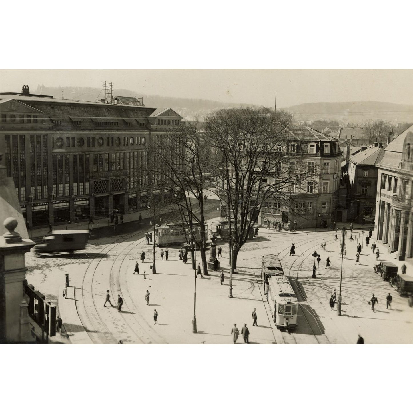 Aluminiumbild - Jahnplatz mit Schnee
