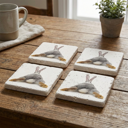 Steinuntersetzer-Set - Hase