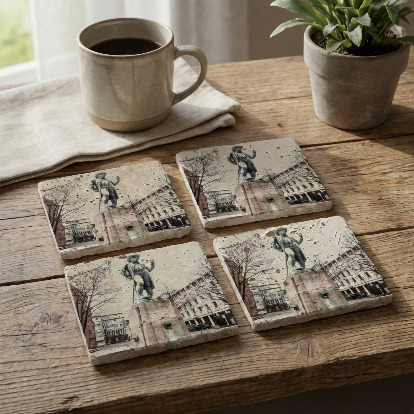 Steinuntersetzer-Set - Leineweber