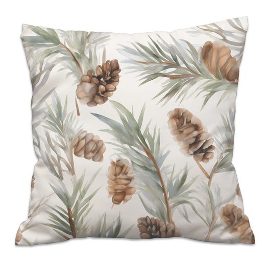 Kissenbezug - Botanisches Waldmotiv Zapfen