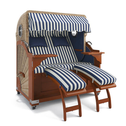 Strandkorb WB Blau-Creme