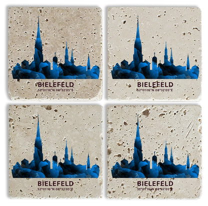 Steinuntersetzer-Set - Bielefeld Koordinaten