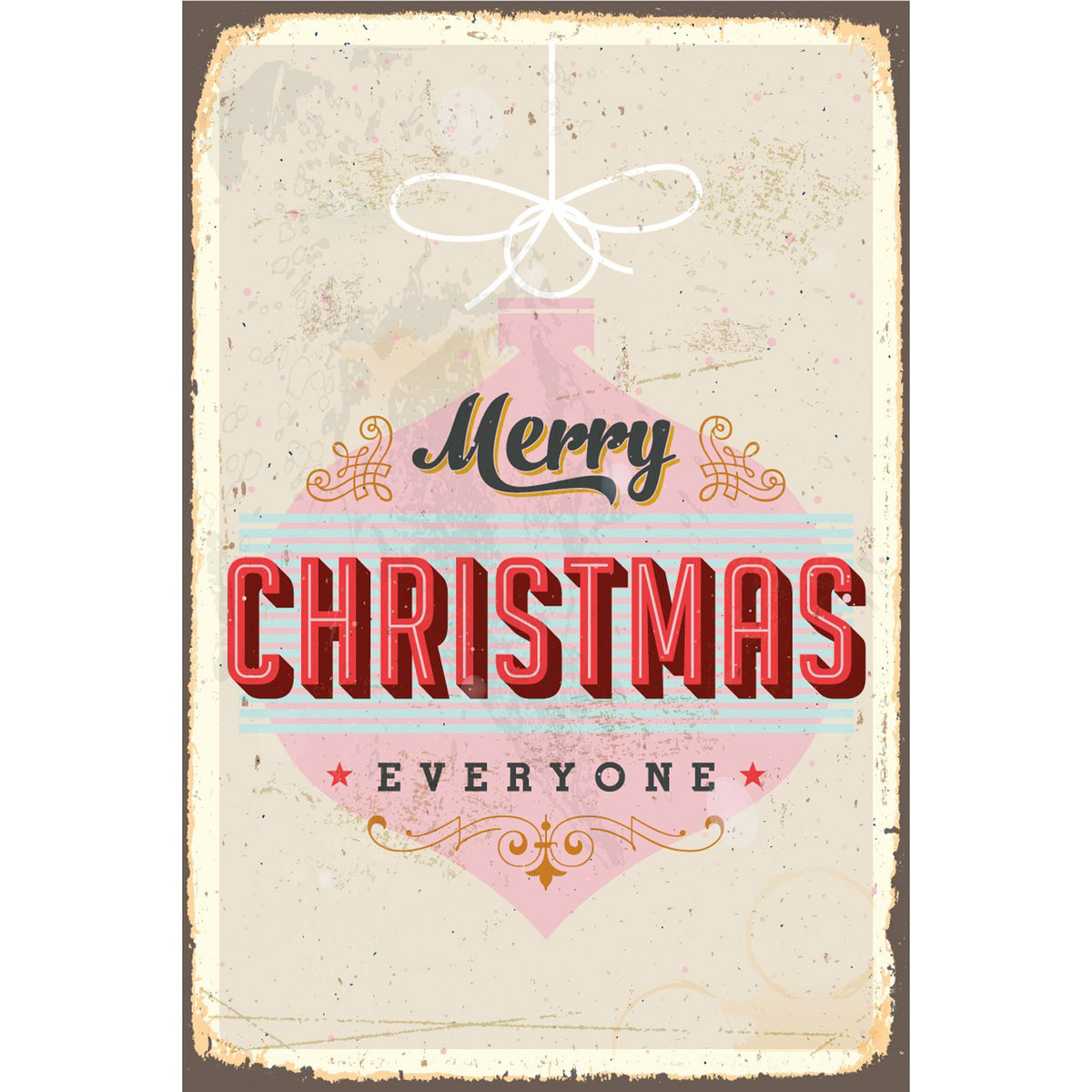 Blechschild - Merry Christmas Everyone Vintage