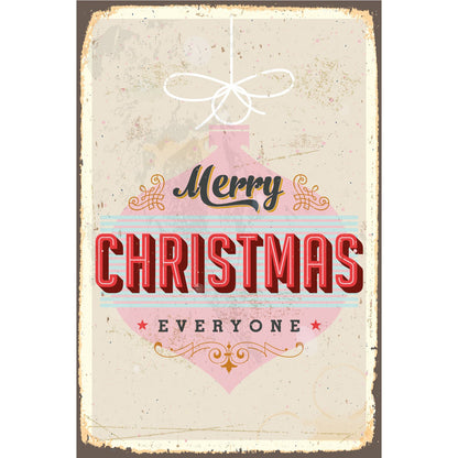 Blechschild - Merry Christmas Everyone Vintage