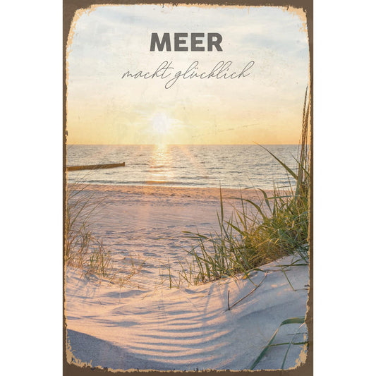 Tin sign - The Sea Makes You Happy