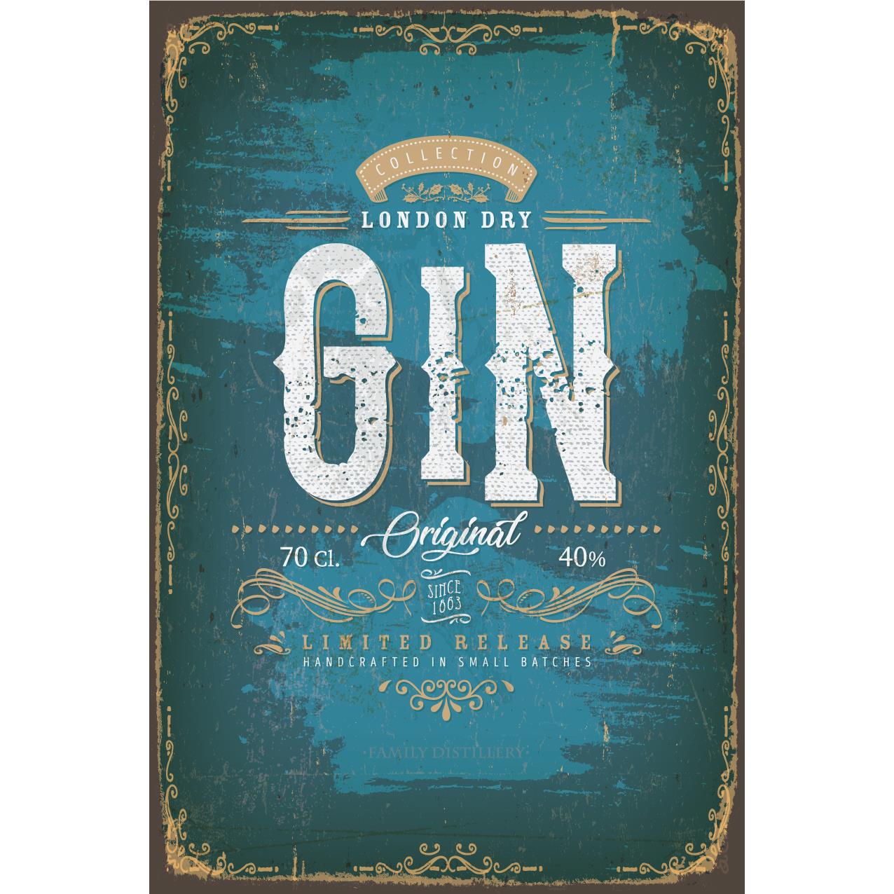 Tin sign - Gin