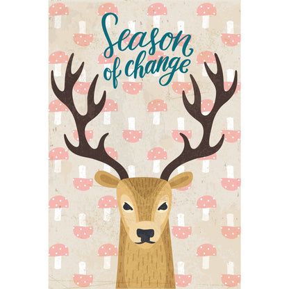 Blechschild - Season of Change Herbst Hirsch