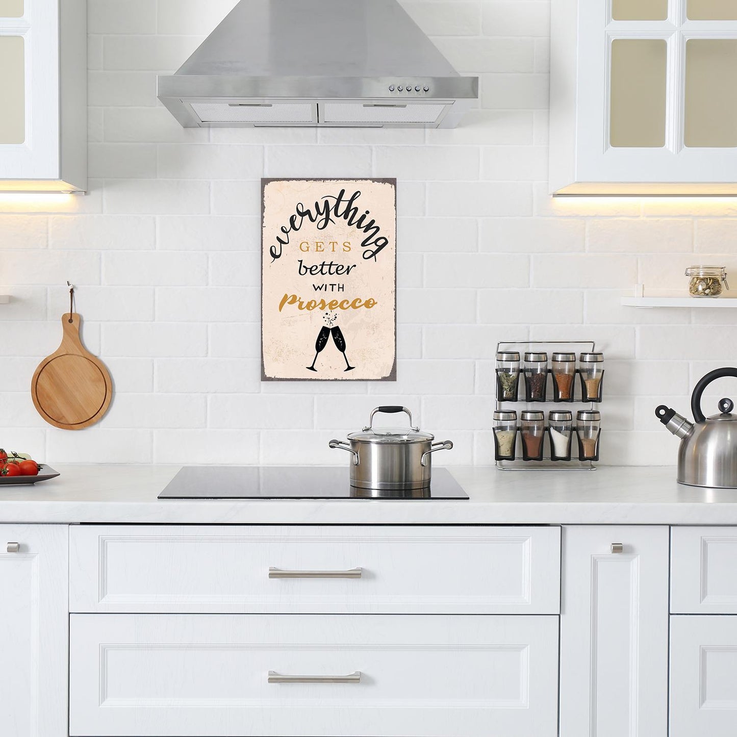 Blechschild - Everything gets better with Prosecco