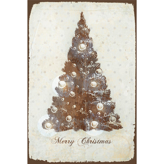 Blechschild - Festlicher Weihnachtsbaum Retro