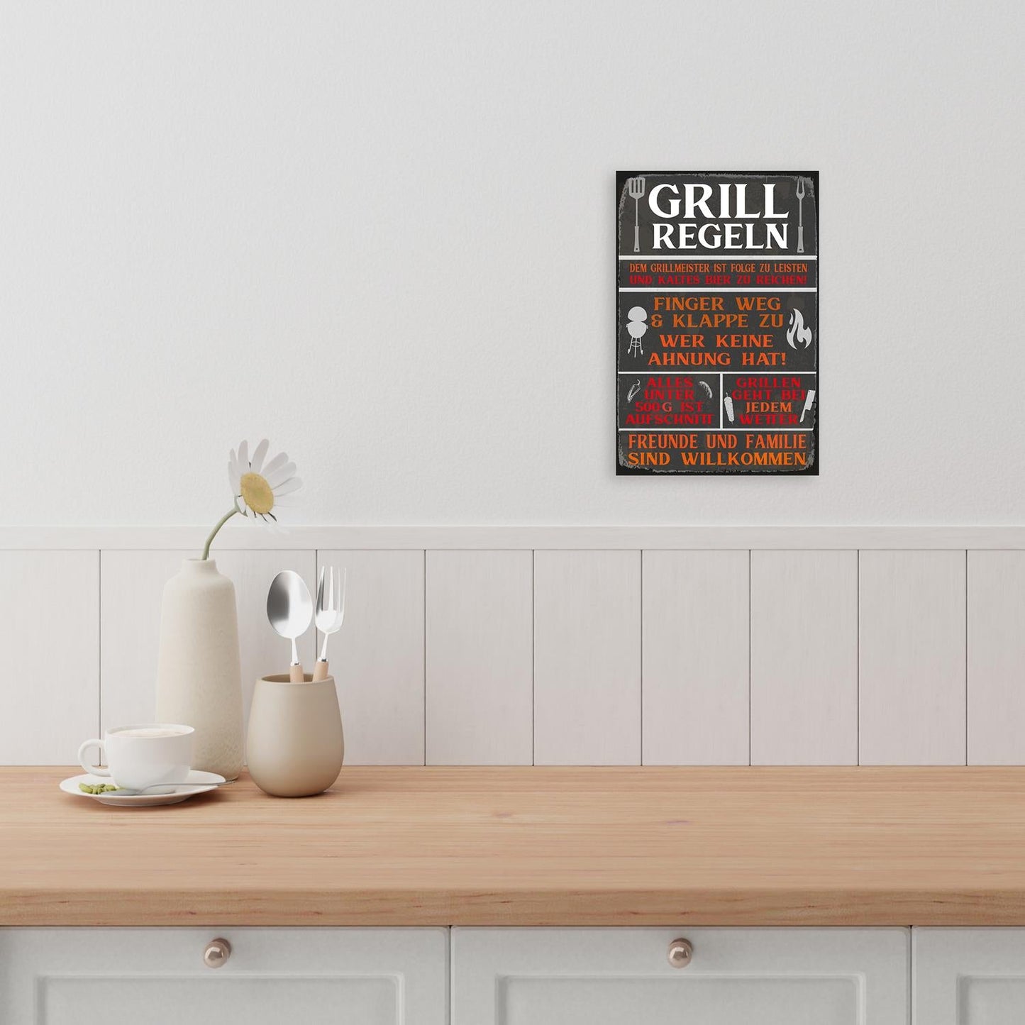 Blechschild - Grillregeln